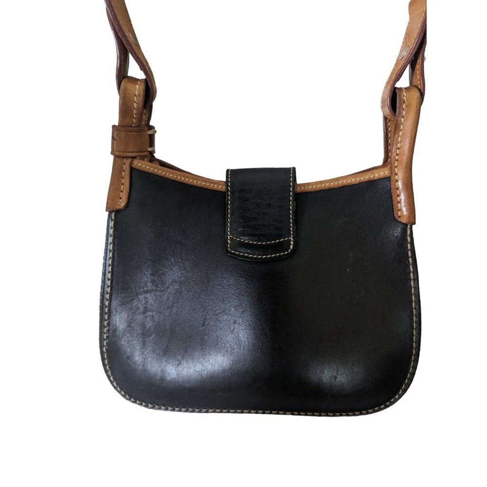 Vintage Dooney & Bourke Mini Hobo Purse Black And Tan Nice Condition - Picture 2 of 16